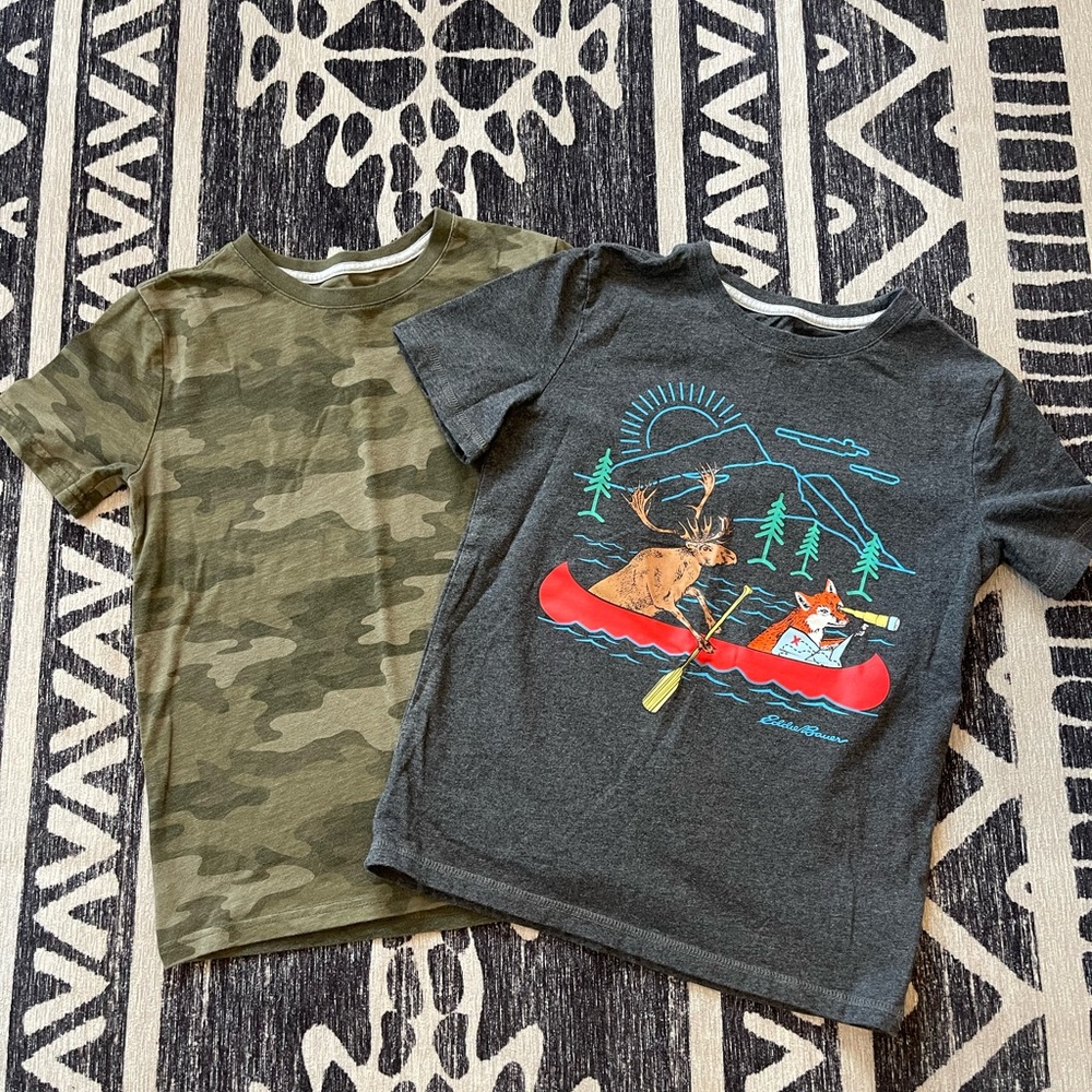 Eddie Bauer Boys Medium (10-12) Camouflage and Adventure Graphic Tees
